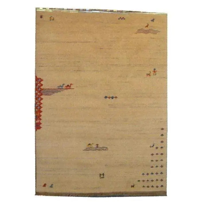 One Of The Kind Indian Hand-Knotted Gabbeh Rug 6'5" X 4'8"